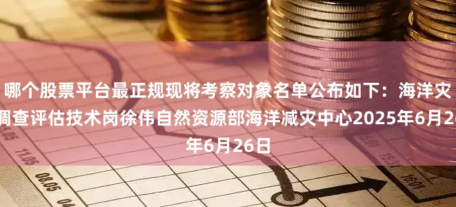 哪个股票平台最正规现将考察对象名单公布如下：海洋灾害调查评估技术岗徐伟自然资源部海洋减灾中心2025年6月26日